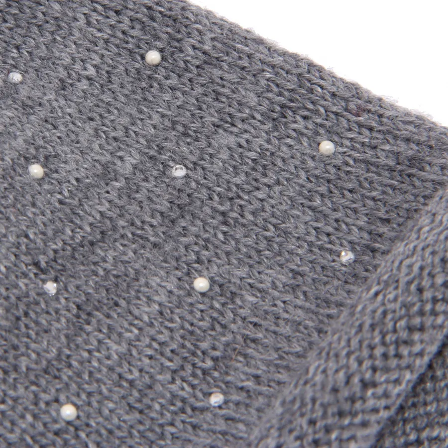 1119Z cuffia bimba GIRL NO BRAND   grey strass wool hat