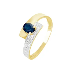 Anello Charlotte Oro Giallo 375/1000 Zaffiro 0,39 ct Diamante Bianco 0,006 ct 1430549