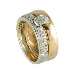 ANELLO IN ORO ROSA E BIANCO CON DIAMANTI MIS 14