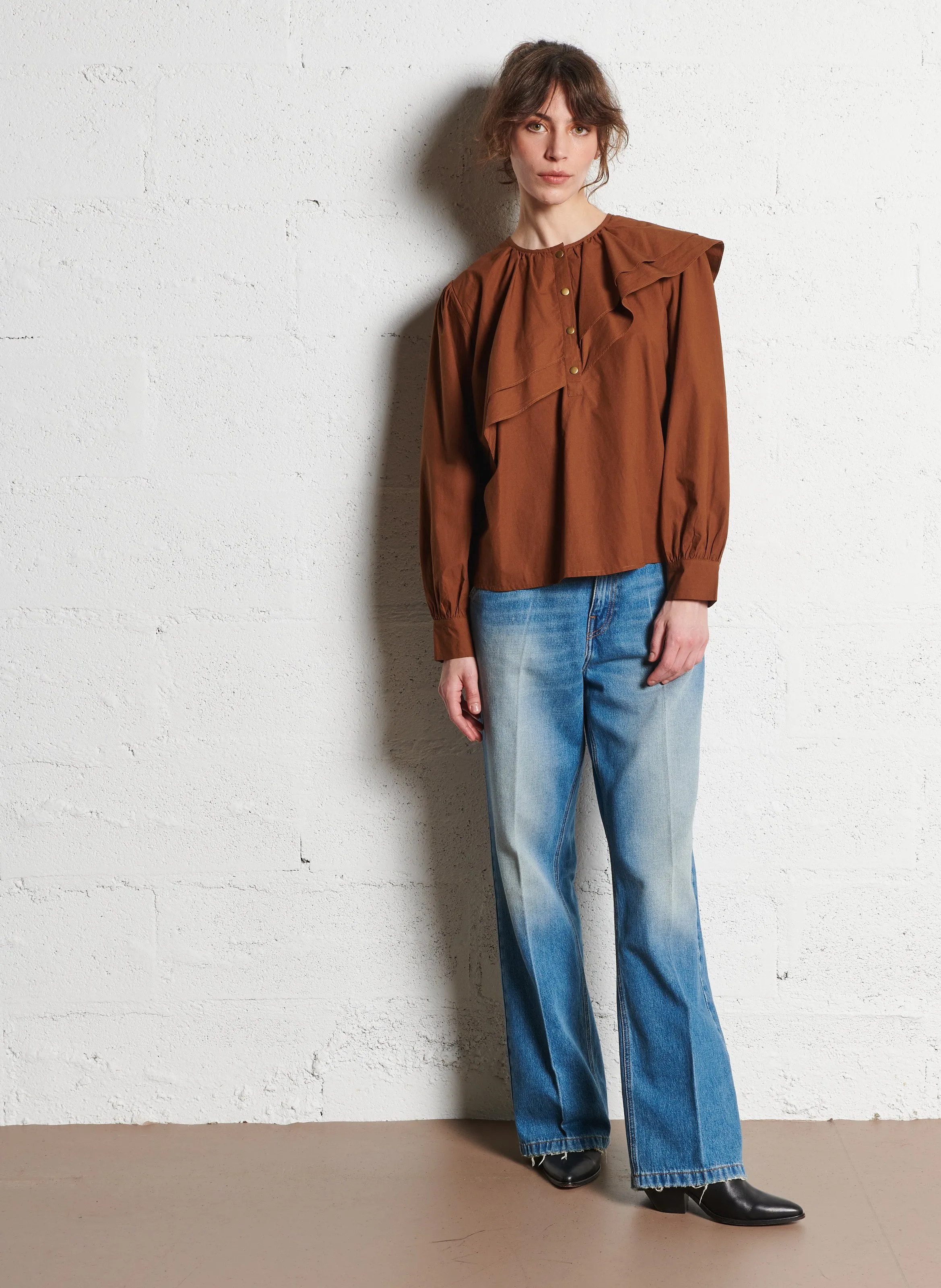  BELLEPIECE   GERMAIN - Blusa con scollo tondo | Marrone