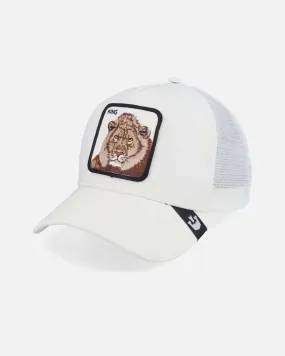 Berretto King Lion trucker bianco con patch leone