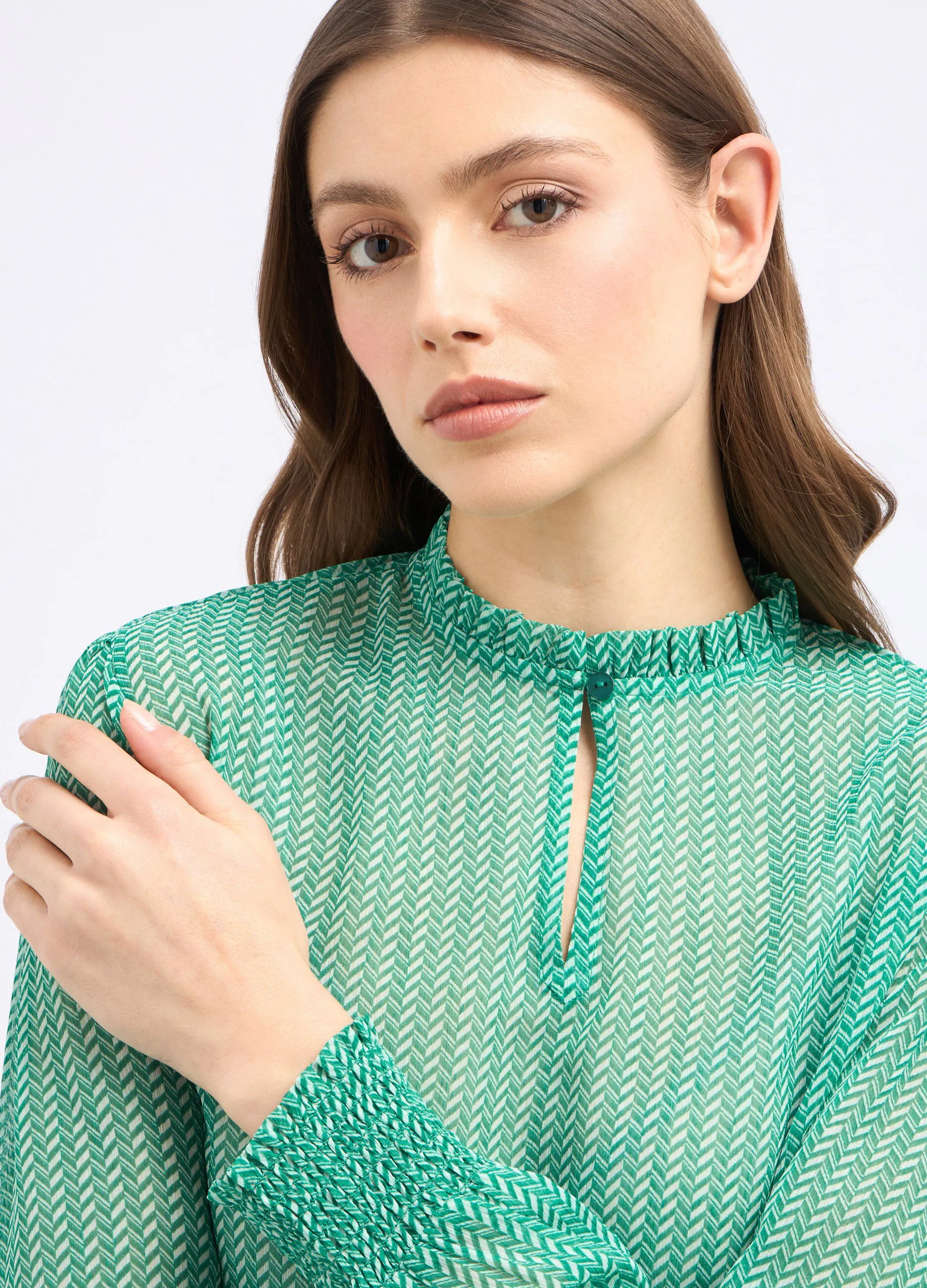 Blusa con punto smock donna