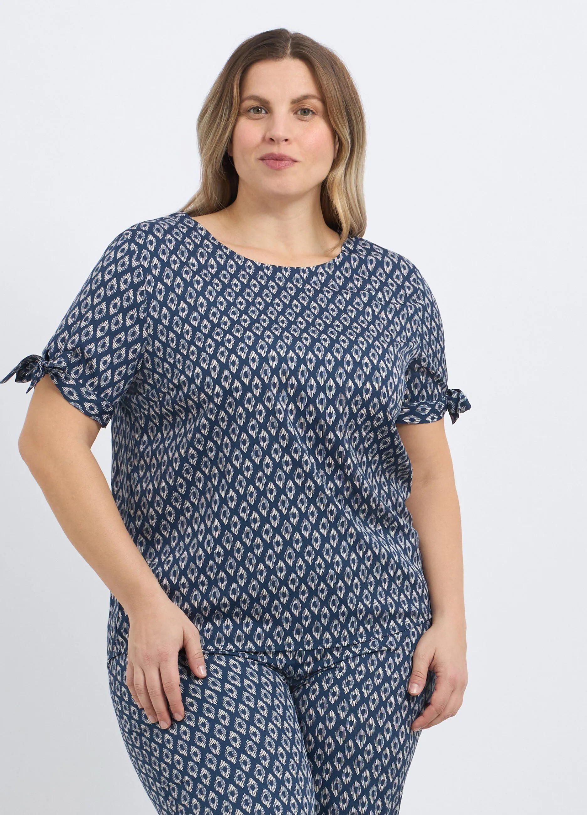Blusa con stampa donna curvy