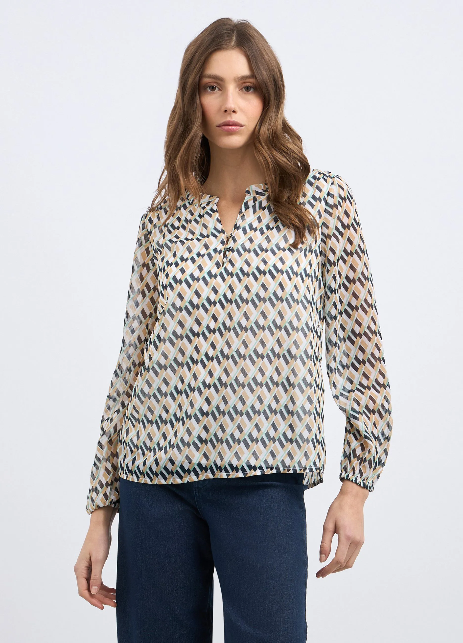 Blusa crêpe donna
