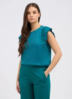 Blusa creponne con rouches donna