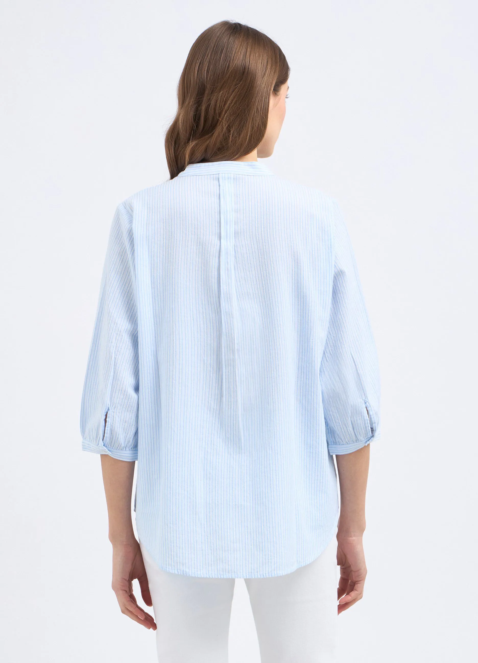 Blusa rigata in puro cotone donna