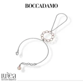 Bracciale baciamano con decoro centrale placcato oro rosa    