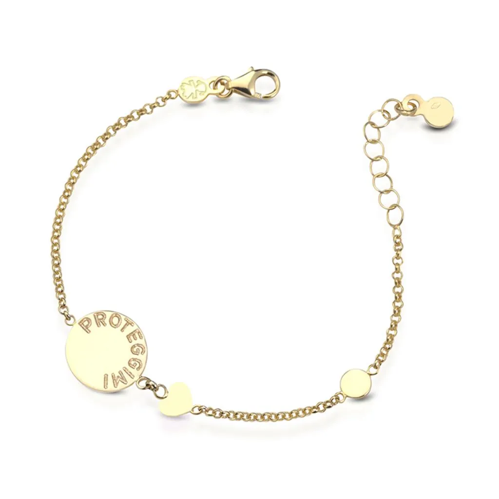 Bracciale leBebe PMG089 Proteggimi in oro giallo angioletto con cuore