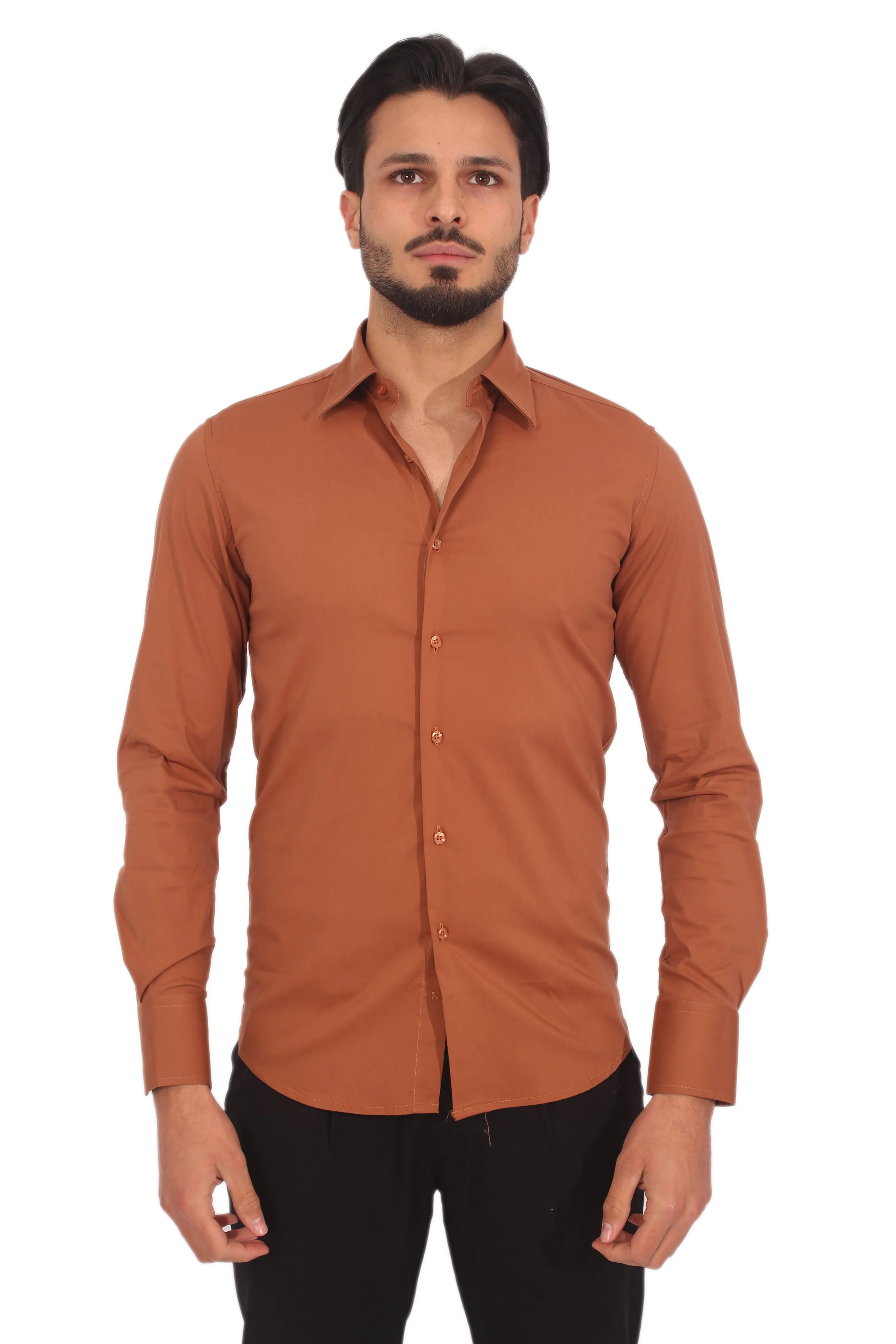 Camicia Uomo Slim Fit Tinta Unita Art. Cm19