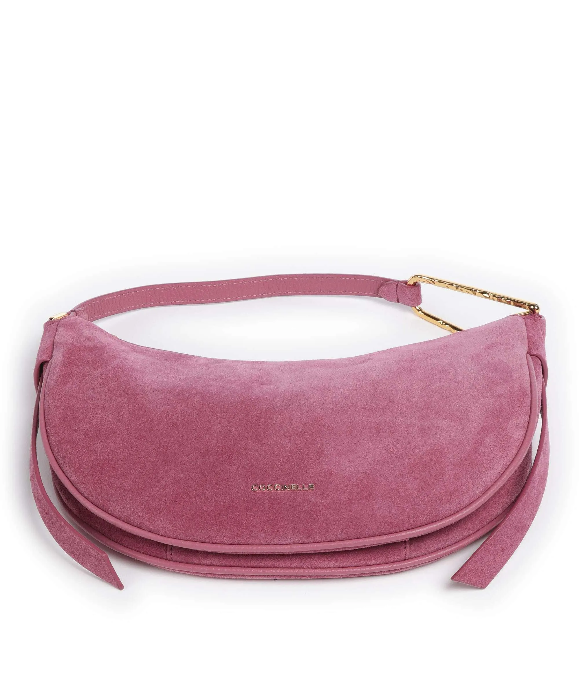  Coccinelle Priscilla Suede Borsa hobo pelle bovina ruvida pink  