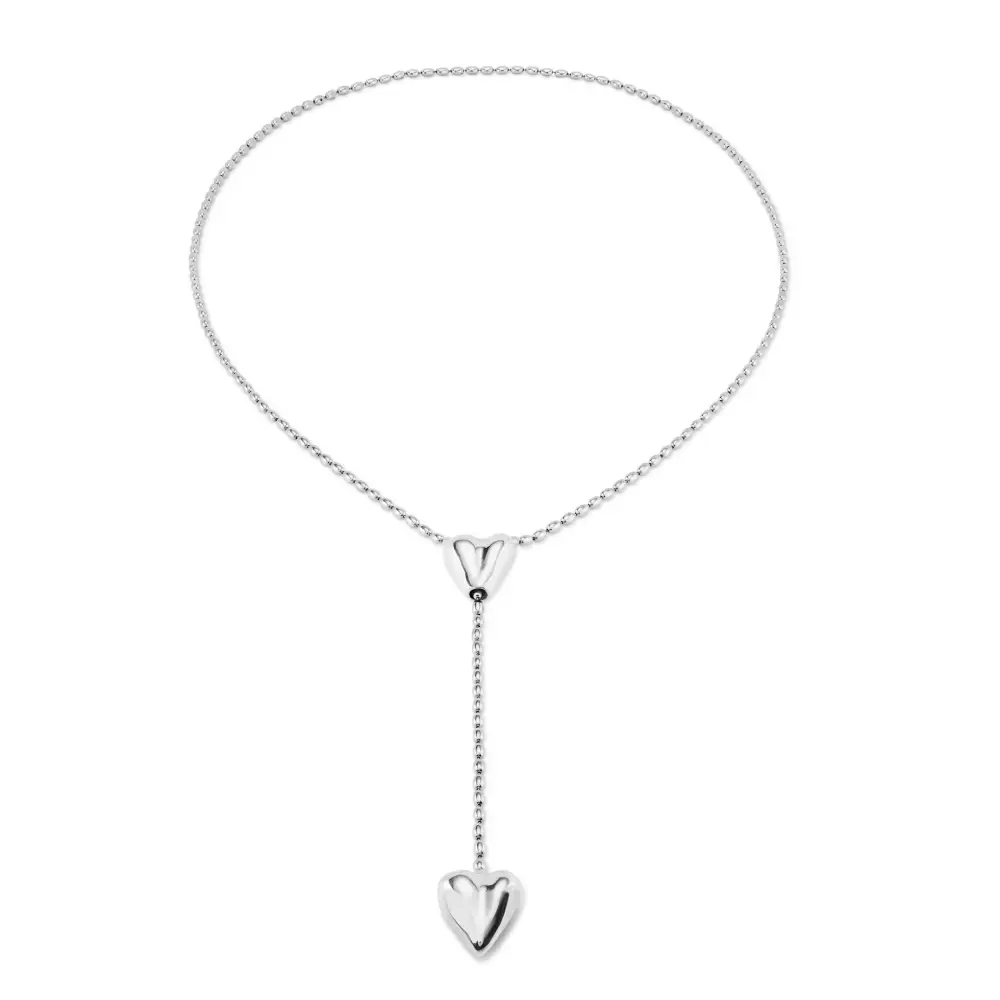 COLLANA 2 CUORI REGOLABILE AL CENTRO UNODE50