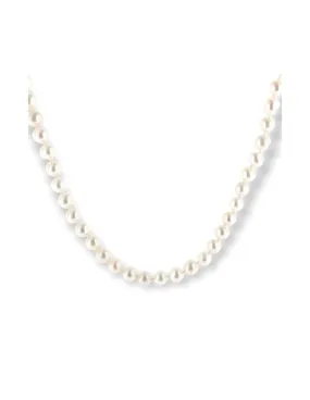 Collana Perle Bianche 5MM Chiusura Oro Bianco