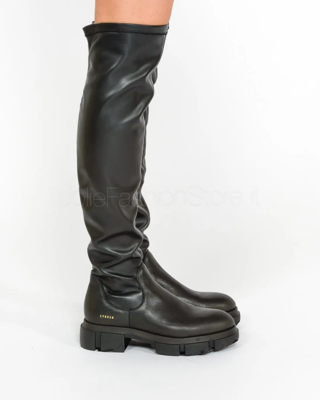 ---------------  ---------------  ---------------  --------------Copenhagen Stivale Alto in Pelle Elasticizzata Nero------