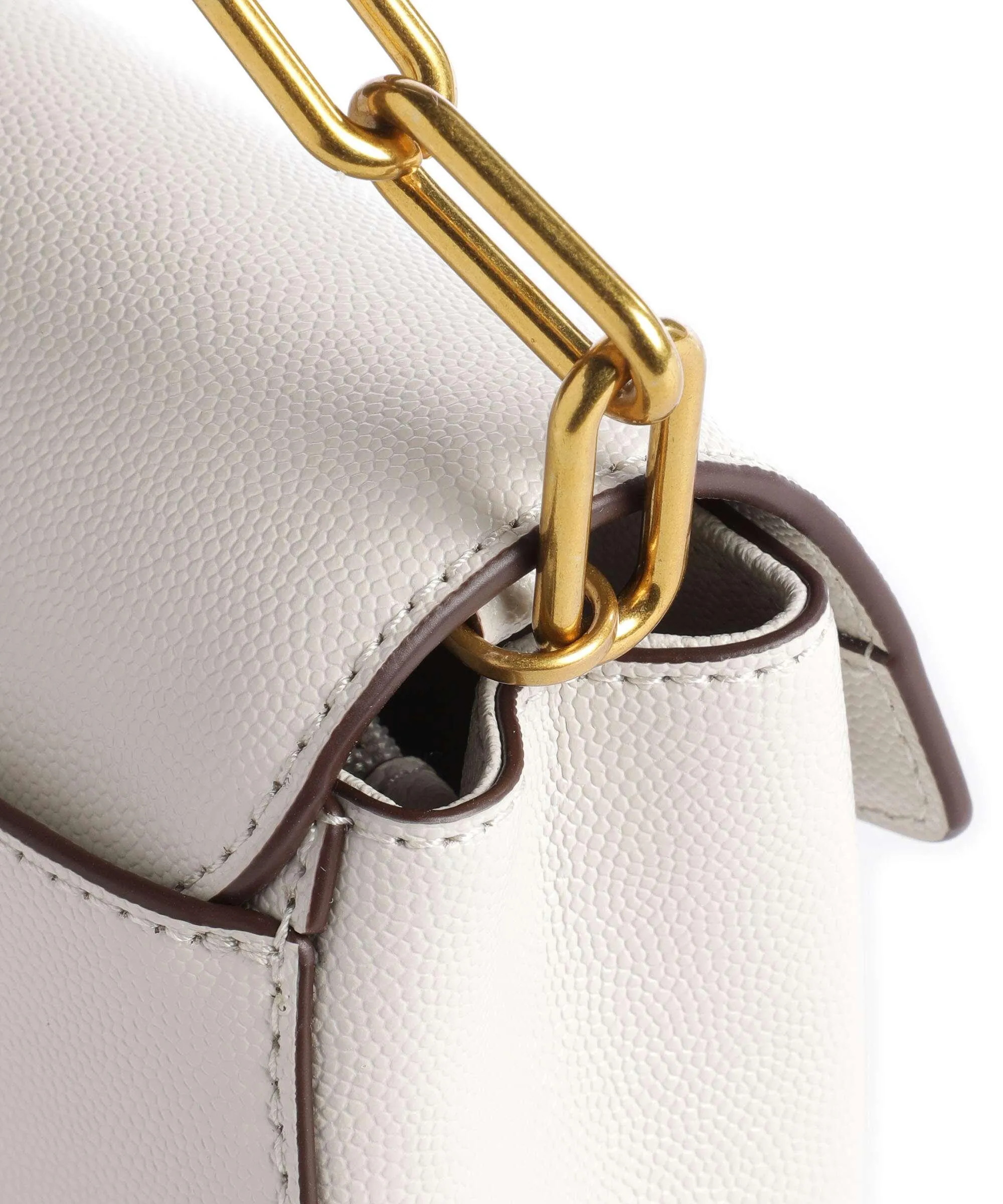  DKNY Conner Borsa a spalla pelle di vacchetta finemente grana avorio  