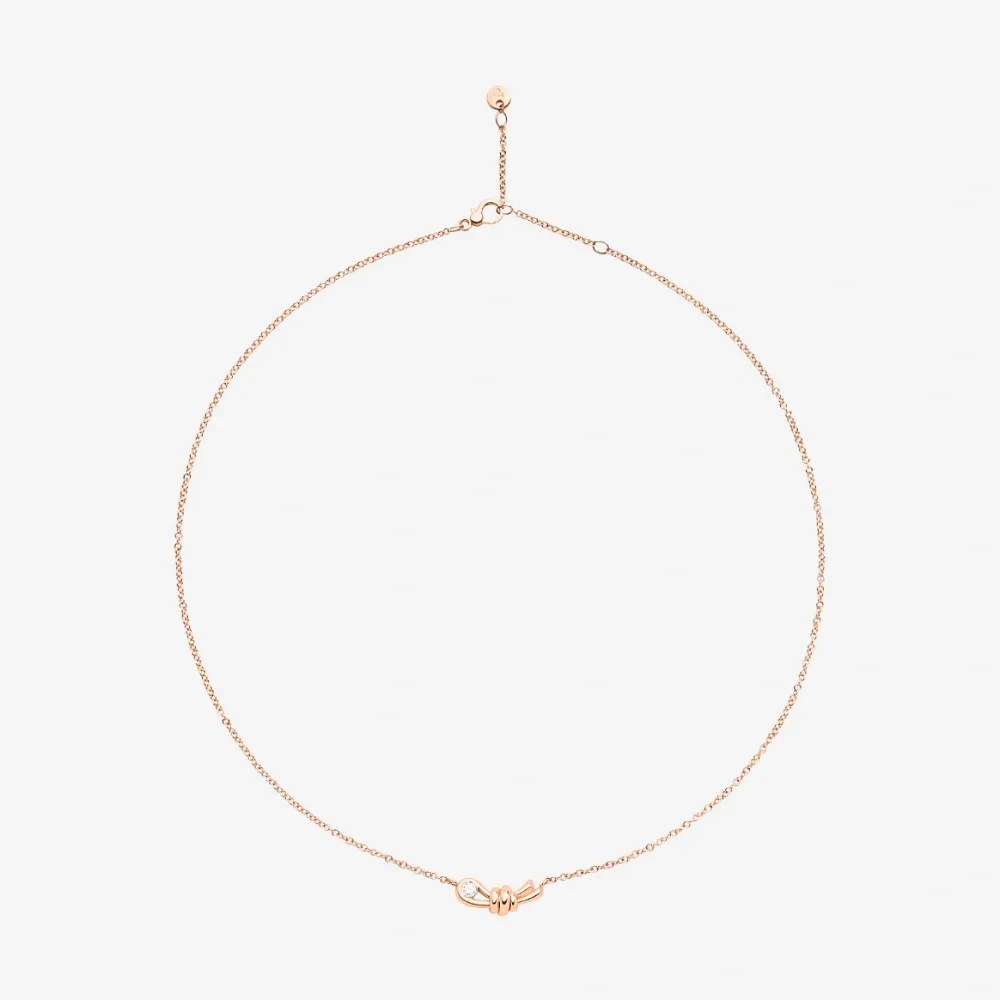 DoDo - Collana Nodo Oro Rosa 9K e Diamante