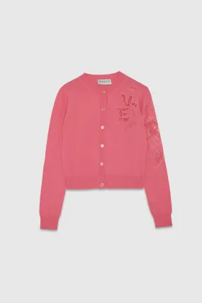 Ermanno Firenze Cardigan Con Ricamo In Pizzo