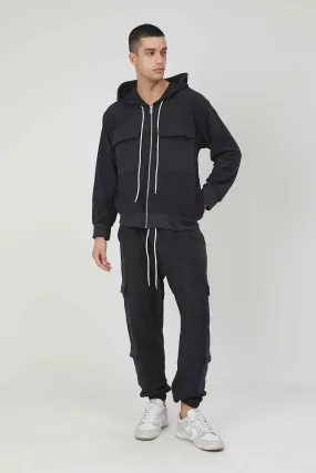 FELPA GARZATA ZIP TASCONI DARK GREY