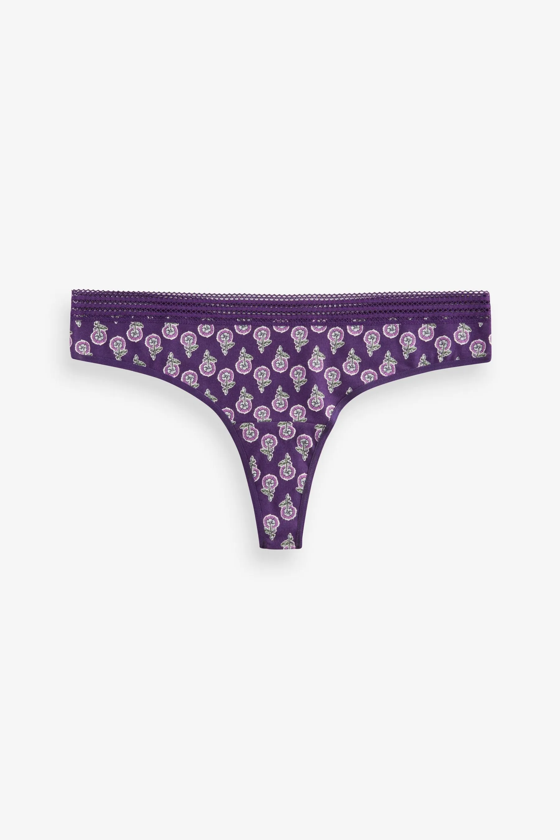 Geo Lace Trim Knickers 4 Pack    