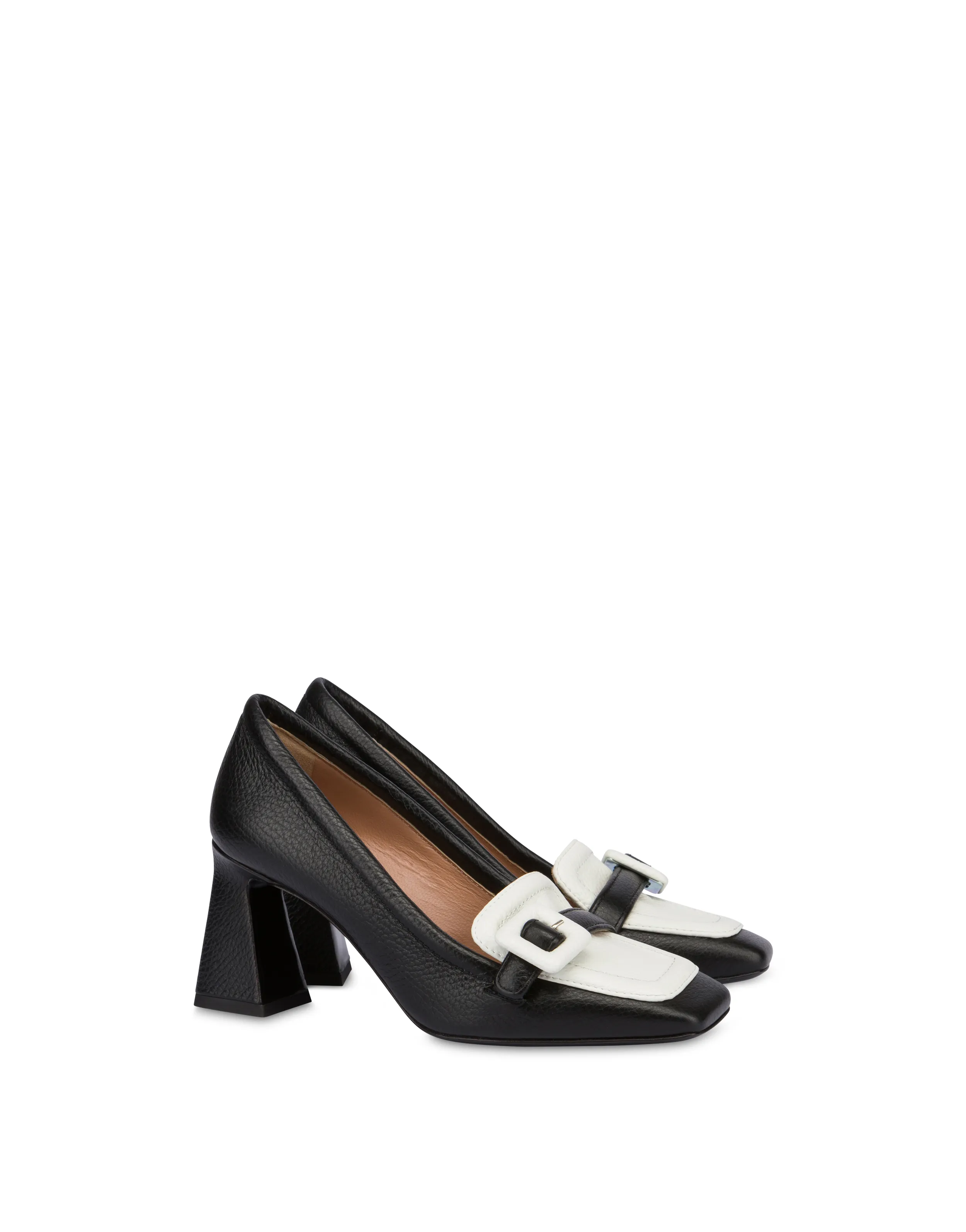     Linea Pollini Décolleté In Vitello Bottalato Ursula Nero/ghiaccio