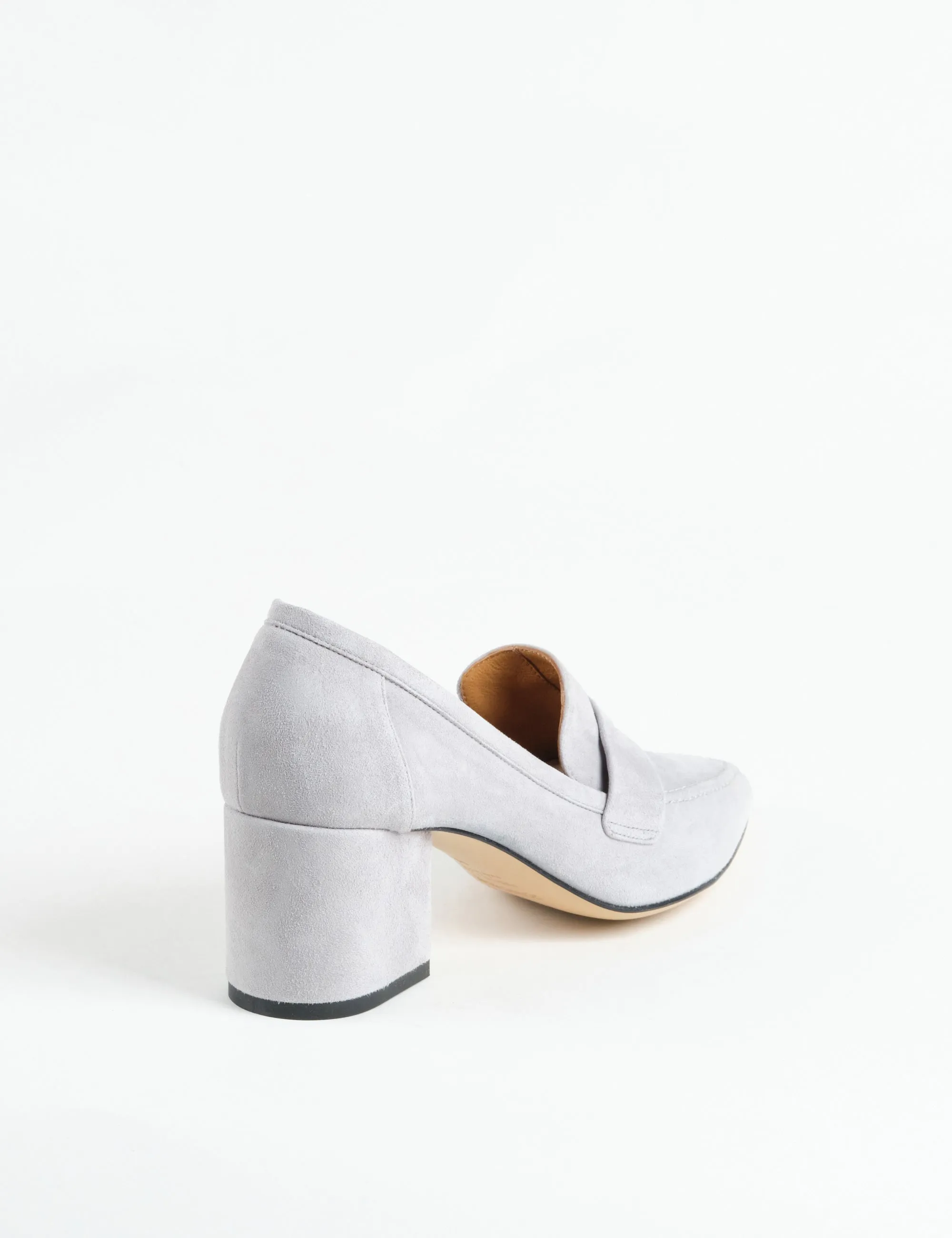 mocassino tacco camoscio stone