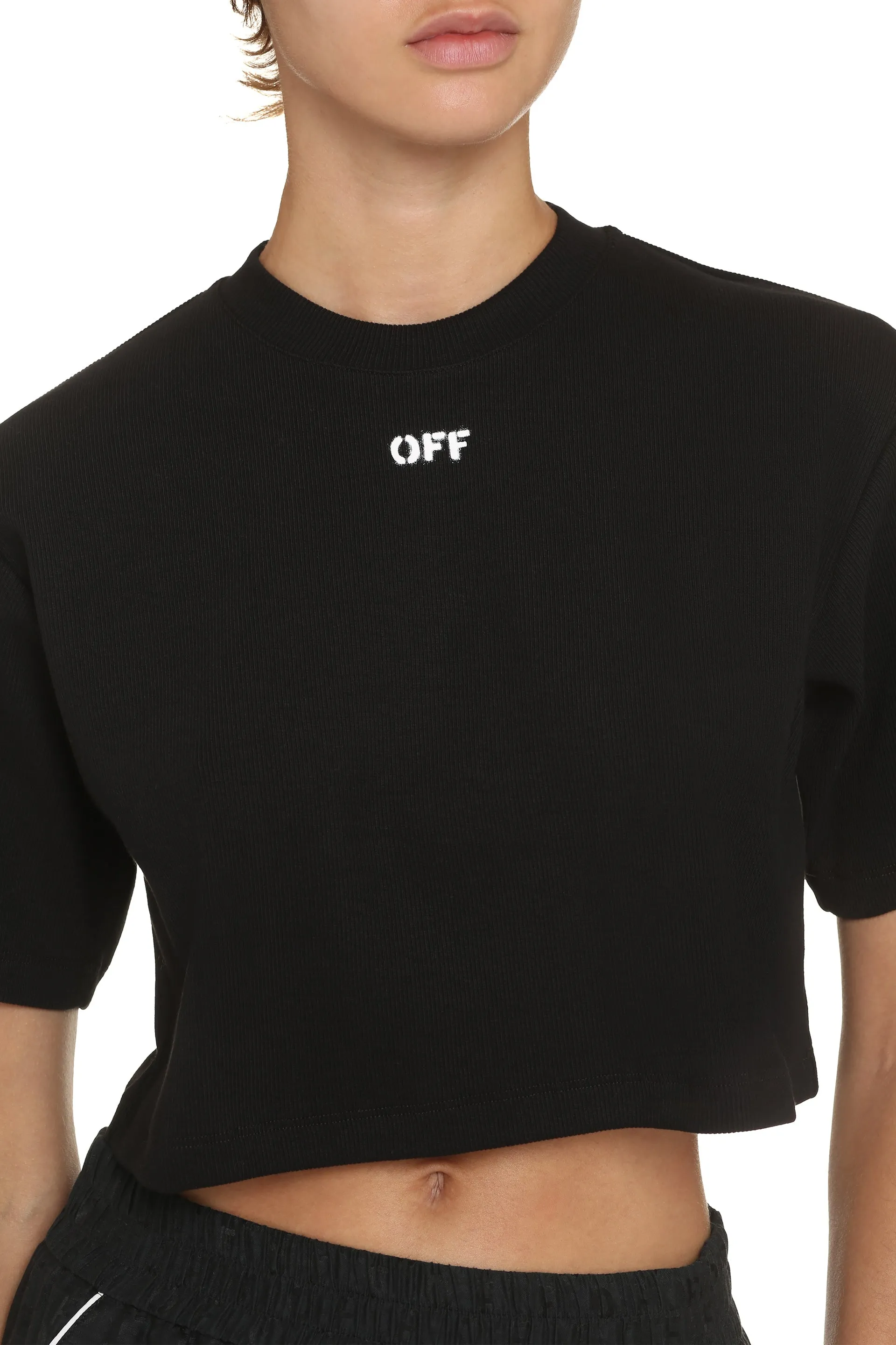 Off-White T-shirt crop con logo