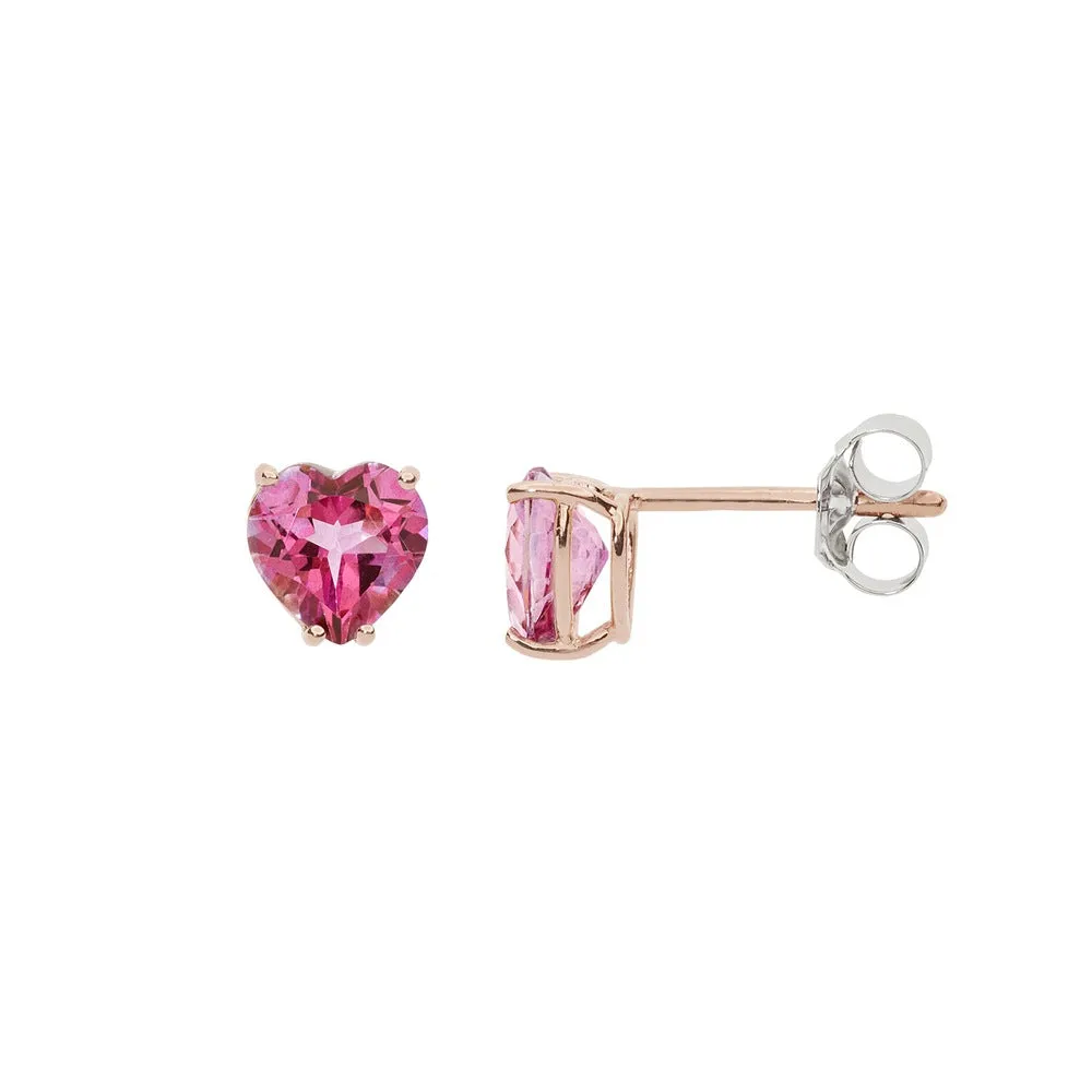 Orecchini Comete Con Topazi Rosa A Cuore ORB 1015
