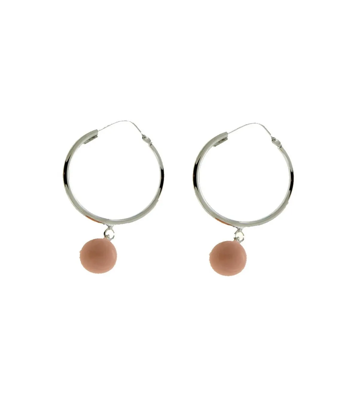 Orecchini Donna Miluna Argento 925 Sfere Corallo Rosa 9mm PER2477