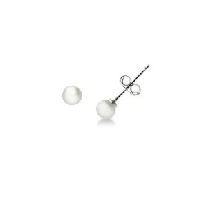 Orecchini in oro bianco 18k con perla naturale coltivata mm 5.00.