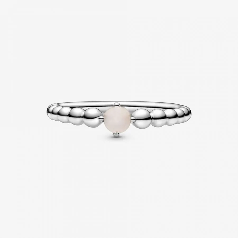 PANDORA Anello rosa cipria decorato con sfere