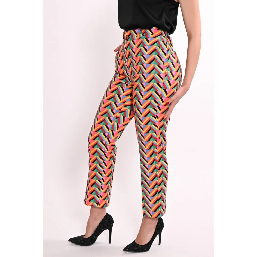 Pantalone donna fantasia multicolor Vicolo