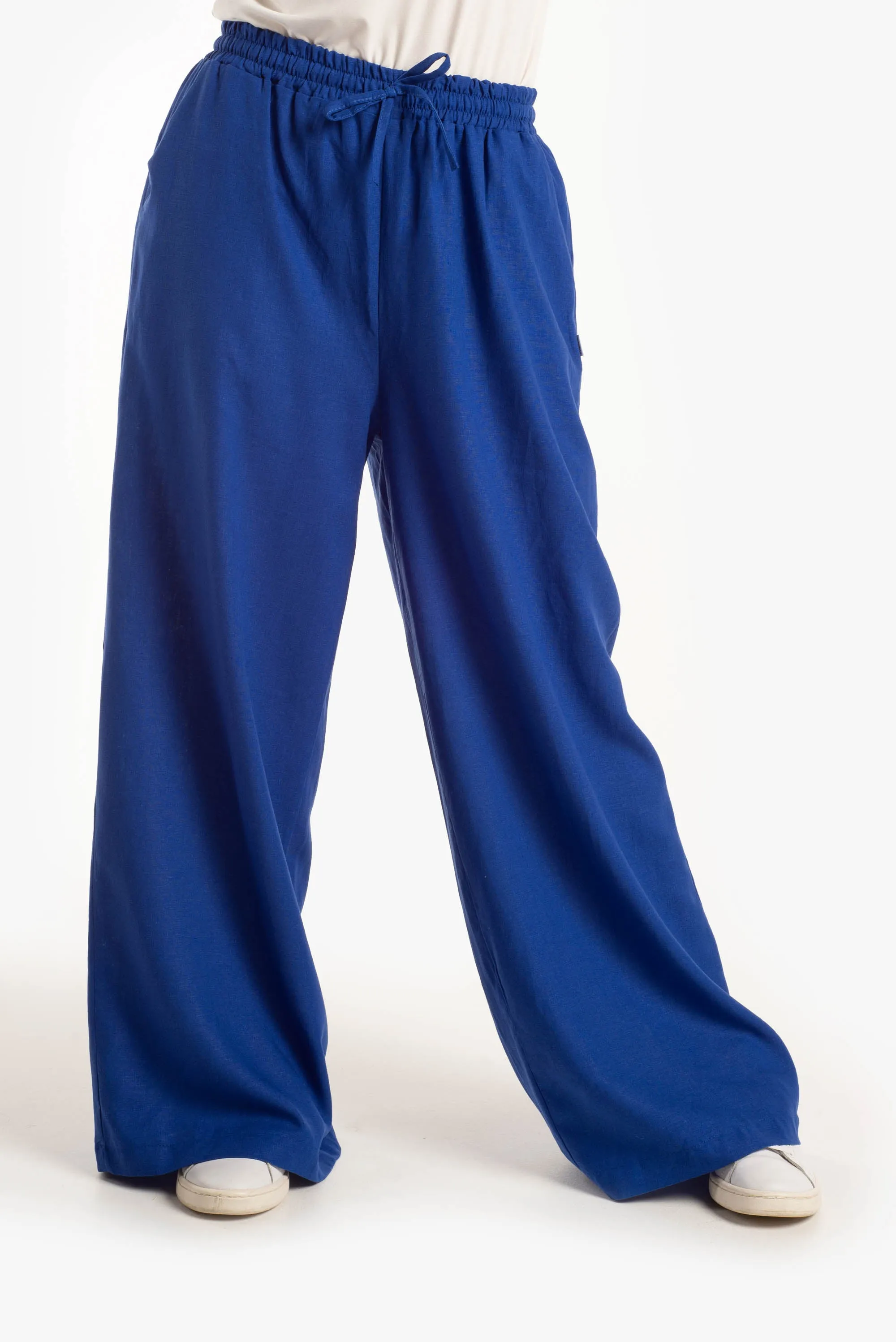Pantalone palazzo in lino viscosa