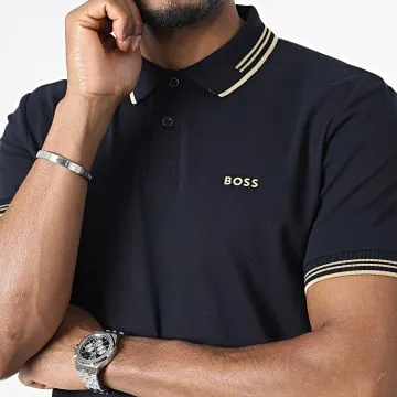 Paul Polo a manica corta 50506193 Blu Navy Oro
