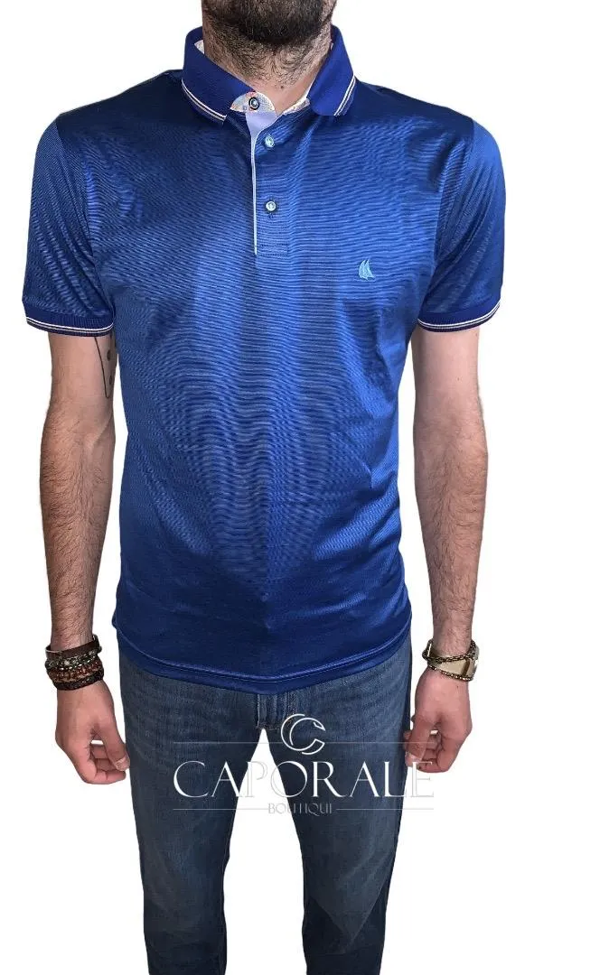 Polo Uomo Velablu Blu Ocean 100% cotone Filo di Scozia