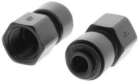 Raccordo idraulico dritto a compressione, John Guest PM450612E, per tubo con Ø esterno di 6mm, 16 bar max, in Acetale