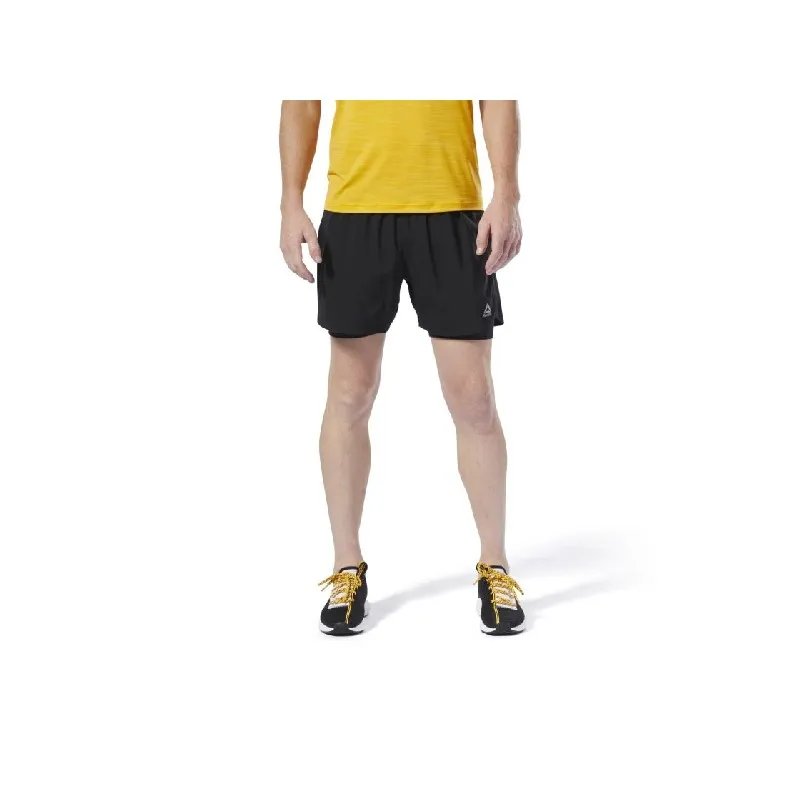 REEBOK SHORT RUN ESSENTIALS TWO-IN-ONE PANTALONCINO 2IN1 CROSSFIT TRAINING - NERO