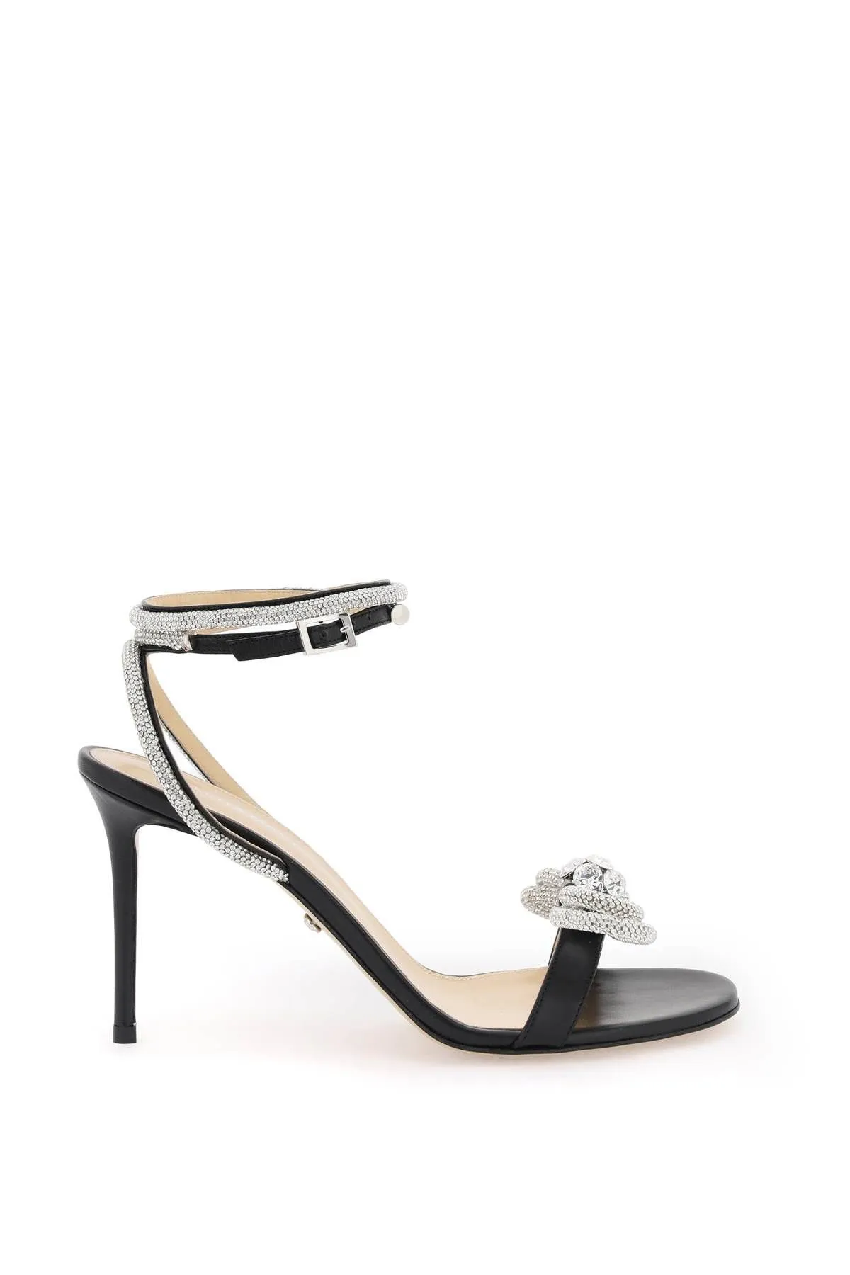 Sandali in pelle con cristalli
