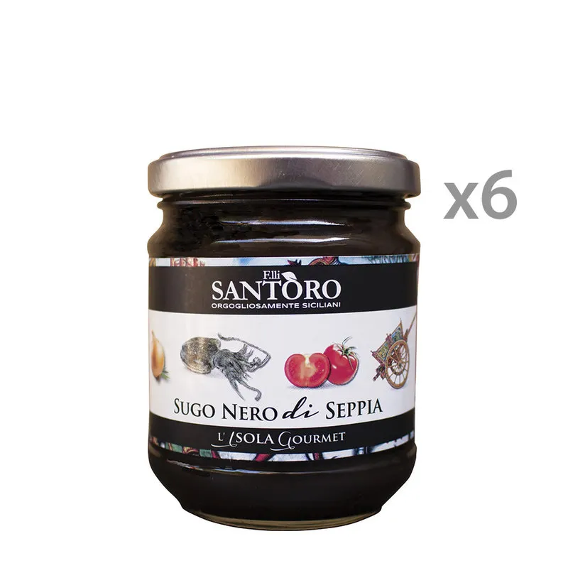 Santoro Conserve 6 vasetti - Sugo al Nero di Seppia 180 ml