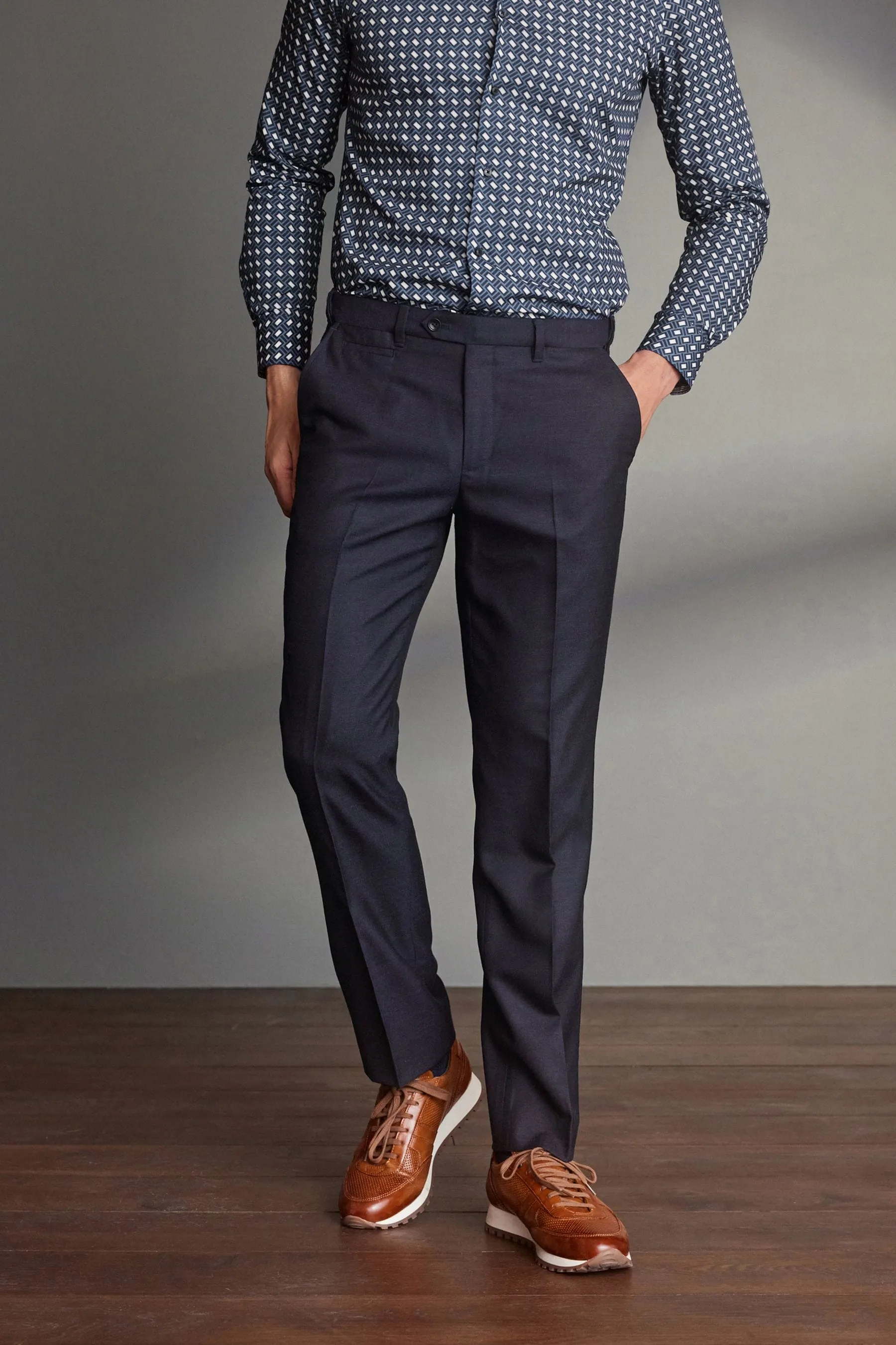 Signature 100% Wool Trousers With Motion Flex Waistband    