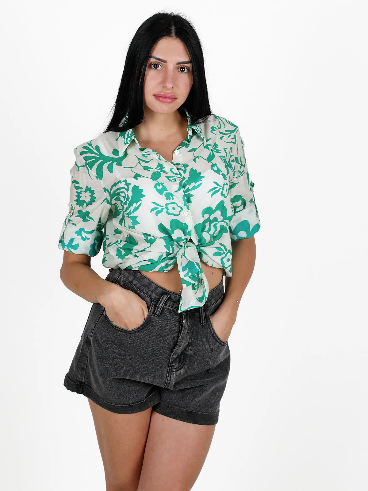 Solada Chemise femme en coton mélangé avec imprimés
