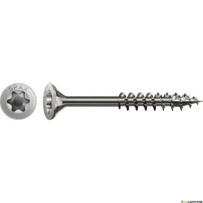 SPAX 0197000501003 Vite universale 5 x 100 mm, testa svasata, T-STAR PLUS T20, filettatura parziale, acciaio inox A2 - 100ST