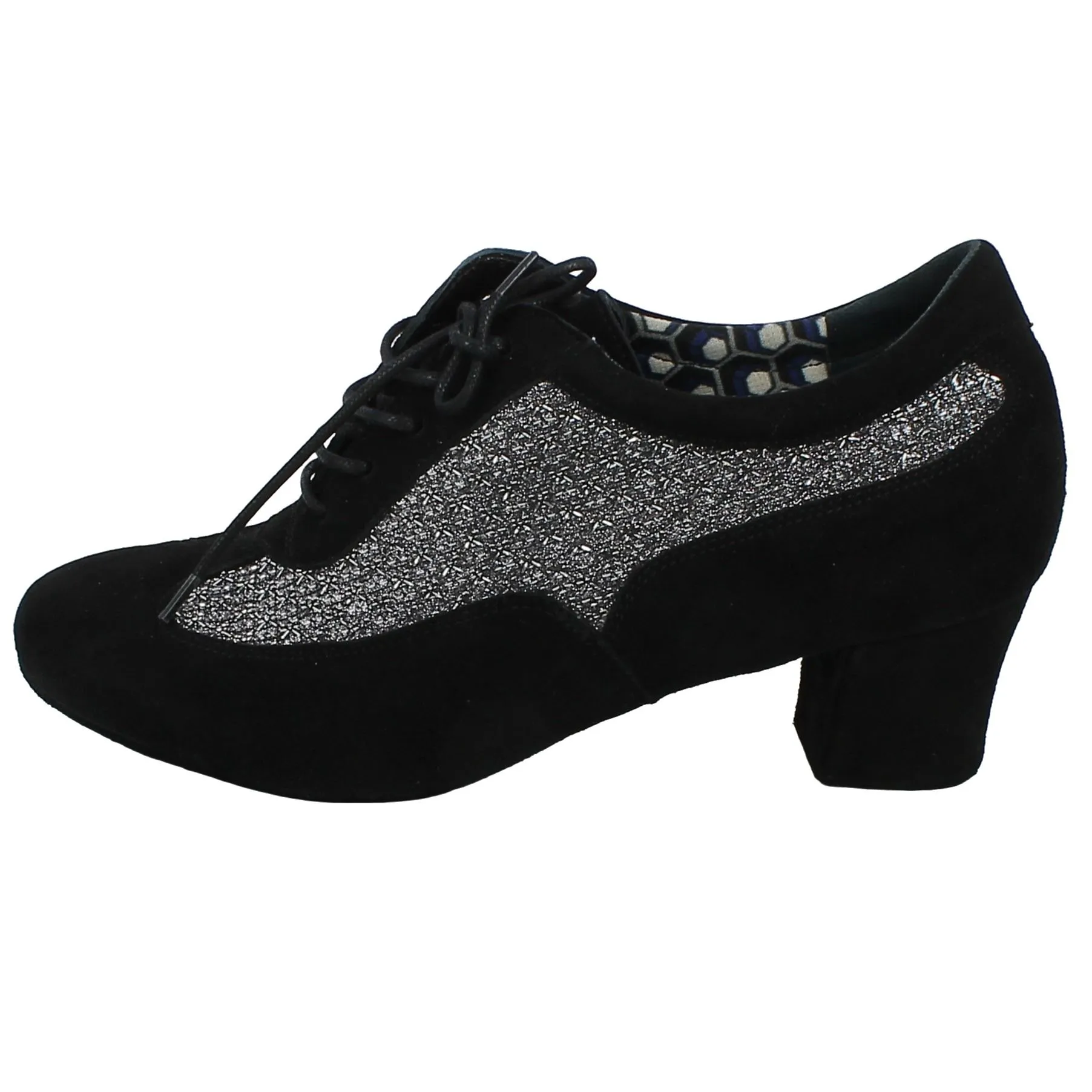 ST5  Scarpa Da Ballo Stringata in Camoscio Nero 