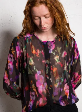  SUD EXPRESS   CLAUDIE - Blusa con stampa floreale | Nero