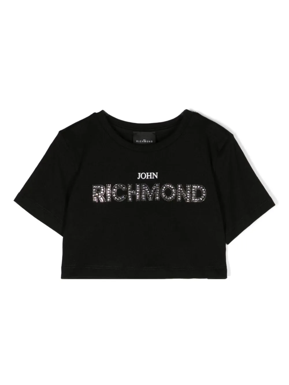 T-shirt crop con strass
