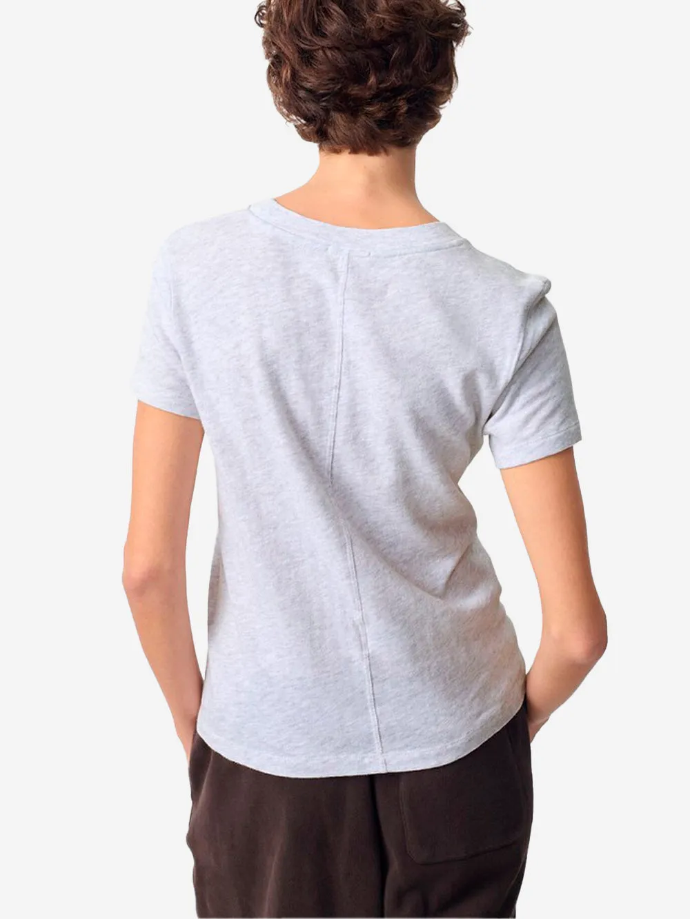 T-shirt girocollo grigio chiaro