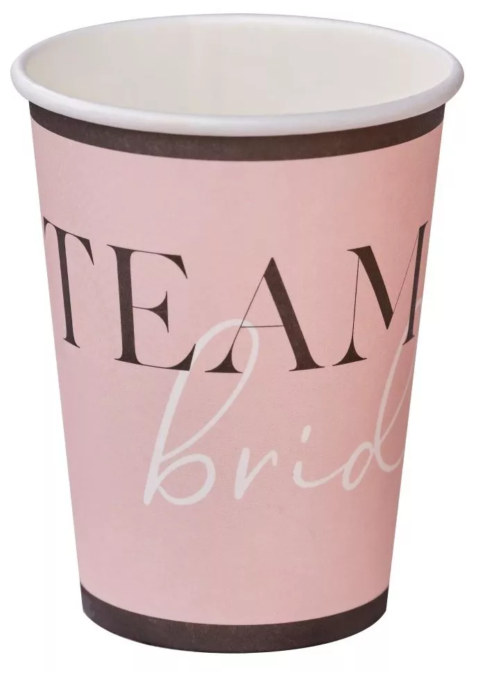 XX bicchieri in carta Team Bride Rosa-Nero XXml