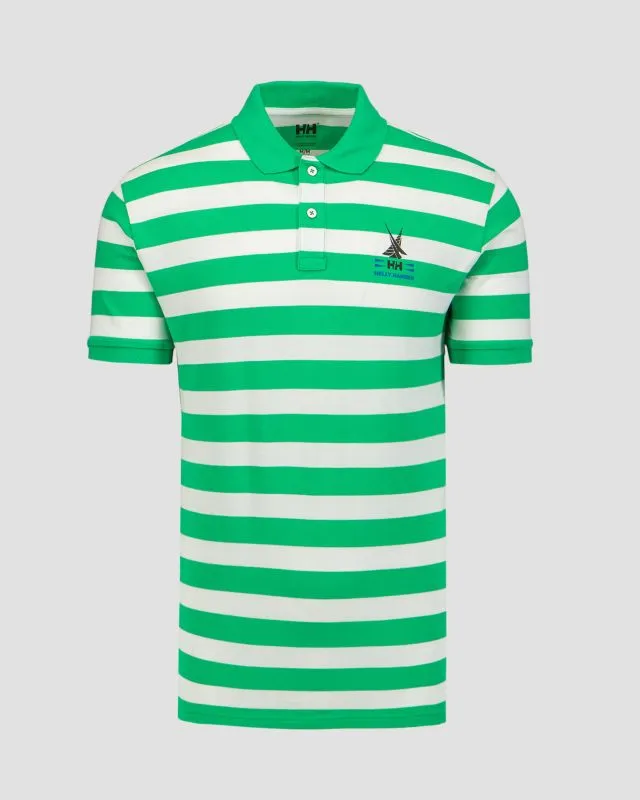 Zielono-białe polo męskie Helly Hansen Koster Polo 34299-499